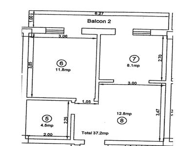 Apartament 2 camere 37 mp + balcon 6 mp